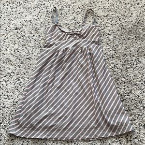 American Eagle Grey & Orange Striped Midi Dress